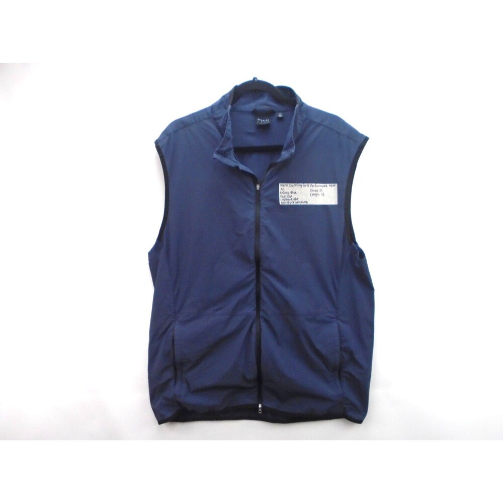 Dunning Golf Vest Mens XL Navy Blue Full Zip Performance Lightweight Jacket Wind